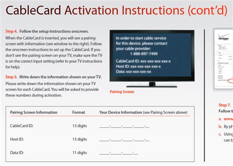 verizon cable card activation screen